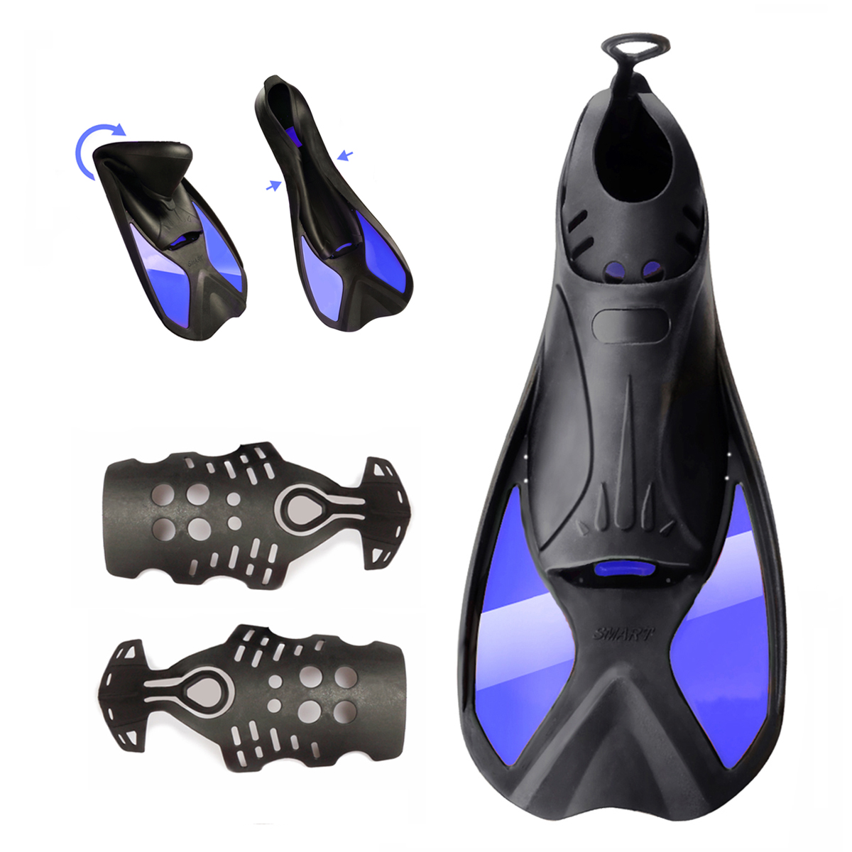 Adult Short Dive Fins blade Swim Fins for Snorkeling Swimming Diving